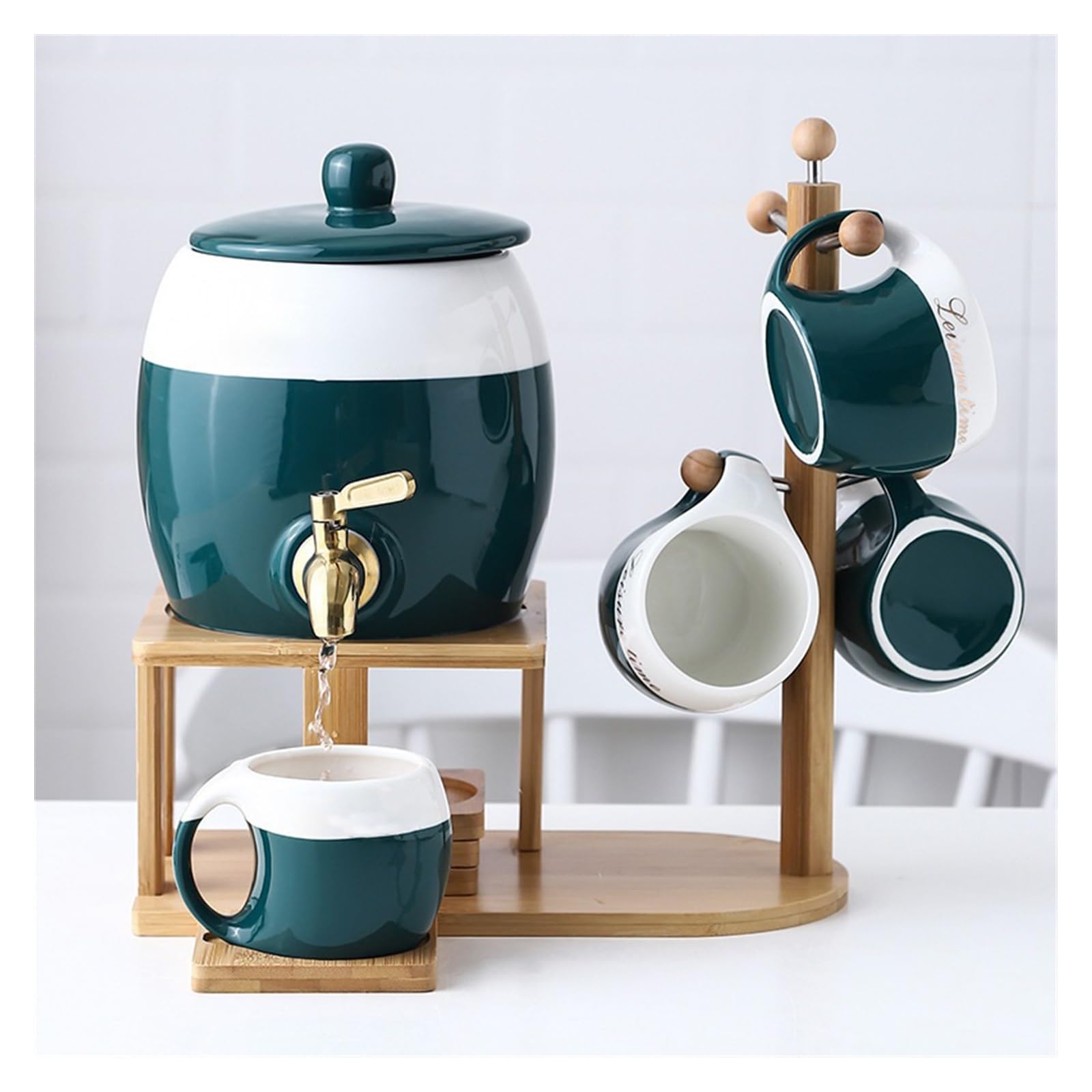 Dzban z pokrywką Zestaw ceramicznych czajników i kubków na wodę z kranem Dzbanek na mrożoną herbatę