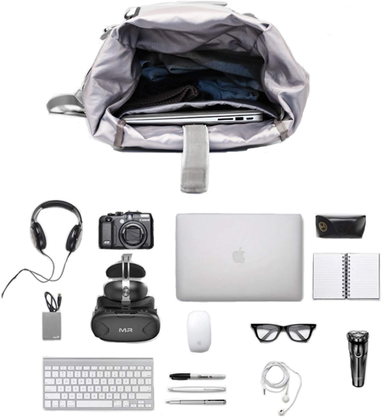 Flash Deals - 50% OFF Wxnow Large Backpack Sports Gym Bag with Shoe Compartment Travel Backpack for 15.6-inch Laptop Light Grey