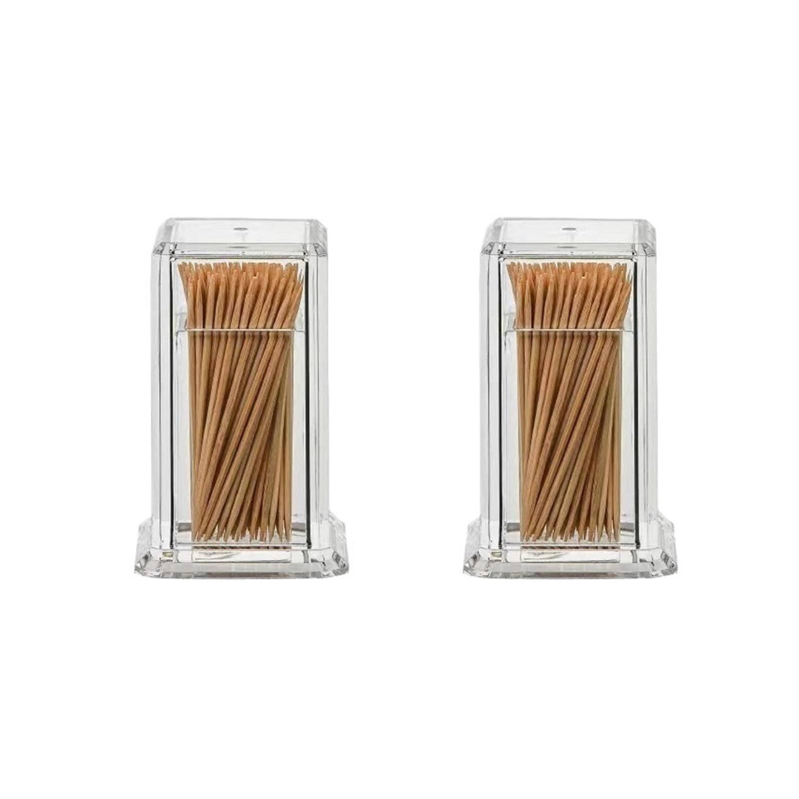 Gwyzax Toothpick Holder 4pc Acrylic Toothpick Holder Transparent Storage Box Portable Kitchen Dispenser
