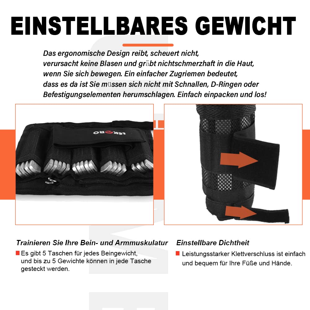 Gewichtswesten-Set 20 kg für Männer und Frauen, verstellbare Gewichtsweste mit Stahlplatten, Trainingsweste mit Handgelenks- und Knöchelgewichten für Krafttraining, HIIT, Rucking & Cardio