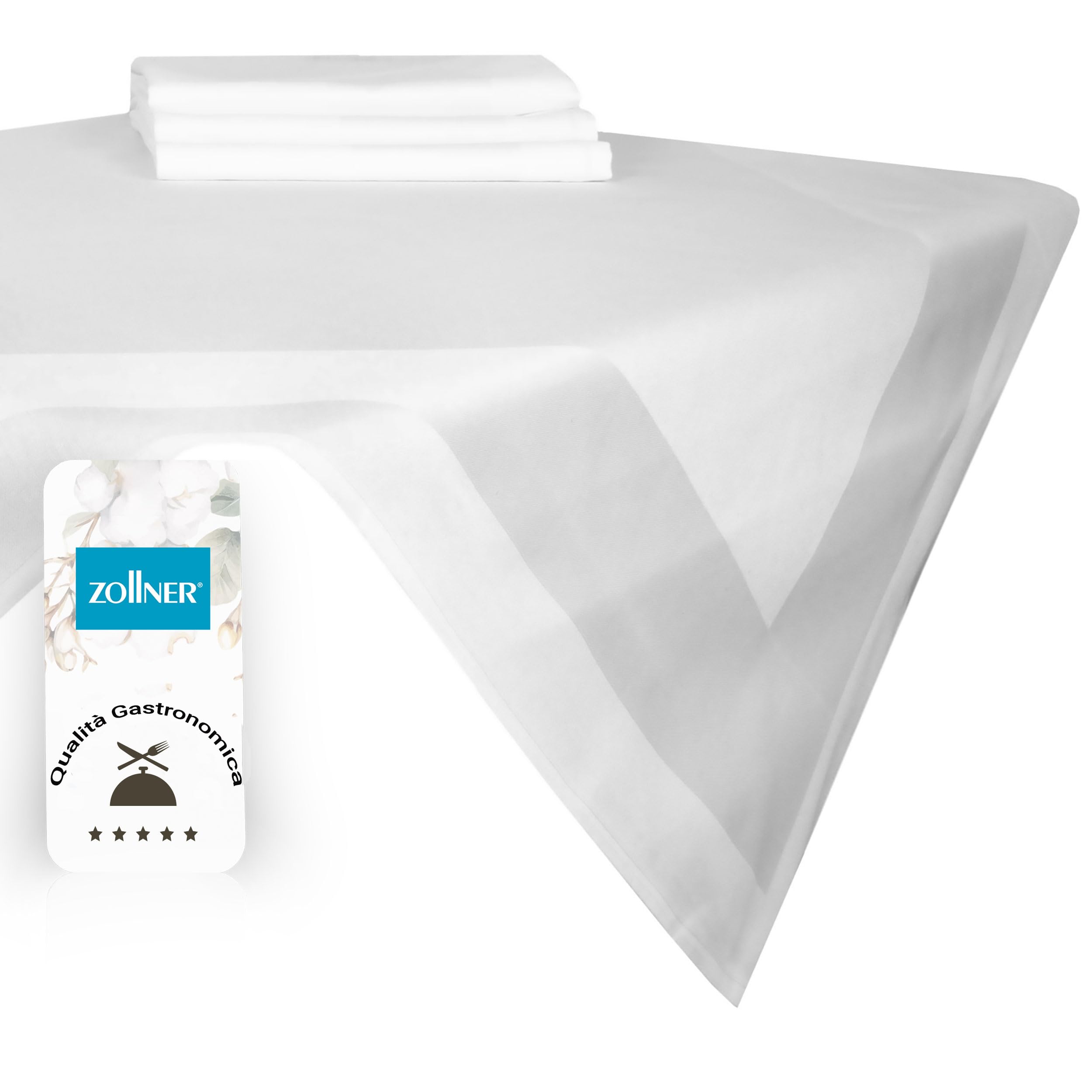 ZOLLNER 4 Tovaglie per il centro tavola - 100x100 cm in cotone - tovaglietta di alta qualità - classica e robusta - materiale resistente - lavabile a 95°C - qualità alberghiera