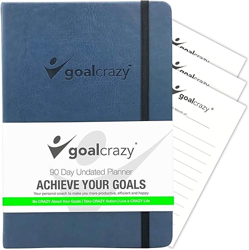 Miniatura 7 de Goal Crazy - Agenda sin fecha, diario guiado de 90 días, organización semanal, seguimiento de hábitos de productividad, de inspiración,