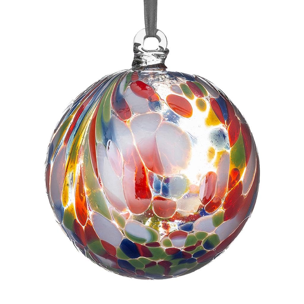 Aspire Art Glass 10Cm Friendship Ball - Feather Design - Parrot
