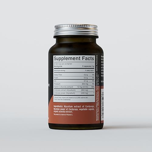 Miniatura 2 de HIFAS DA TERRA Mico-Cord - Cápsulas de hongos Cordyceps, suplemento de hongos, pastillas de polvo de extracto de adaptógeno para mujeres y hombres