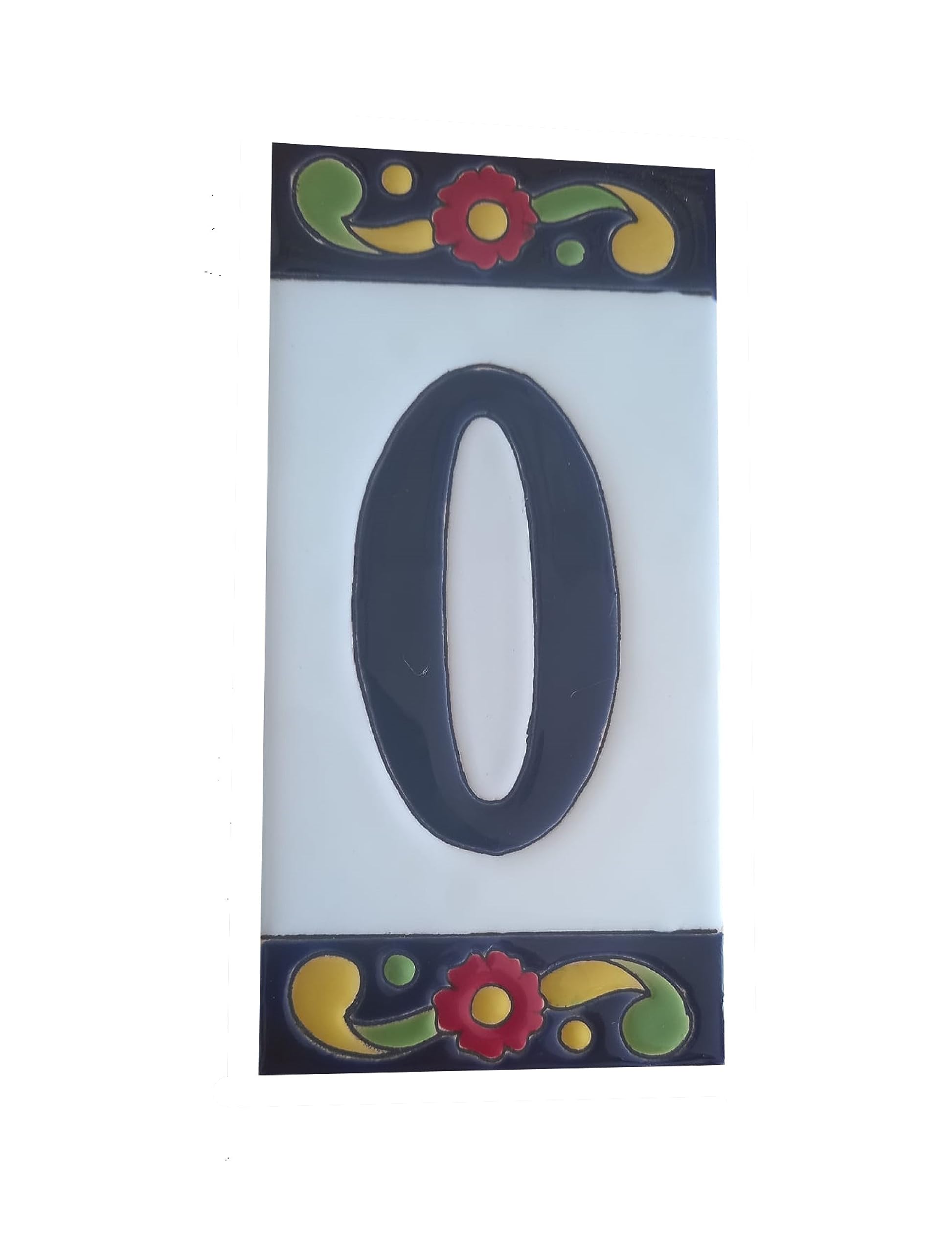 15cm x 7.5cm Large House Numbers, Spanish Ceramic House Numbers Tiles, Pepper Design (0)