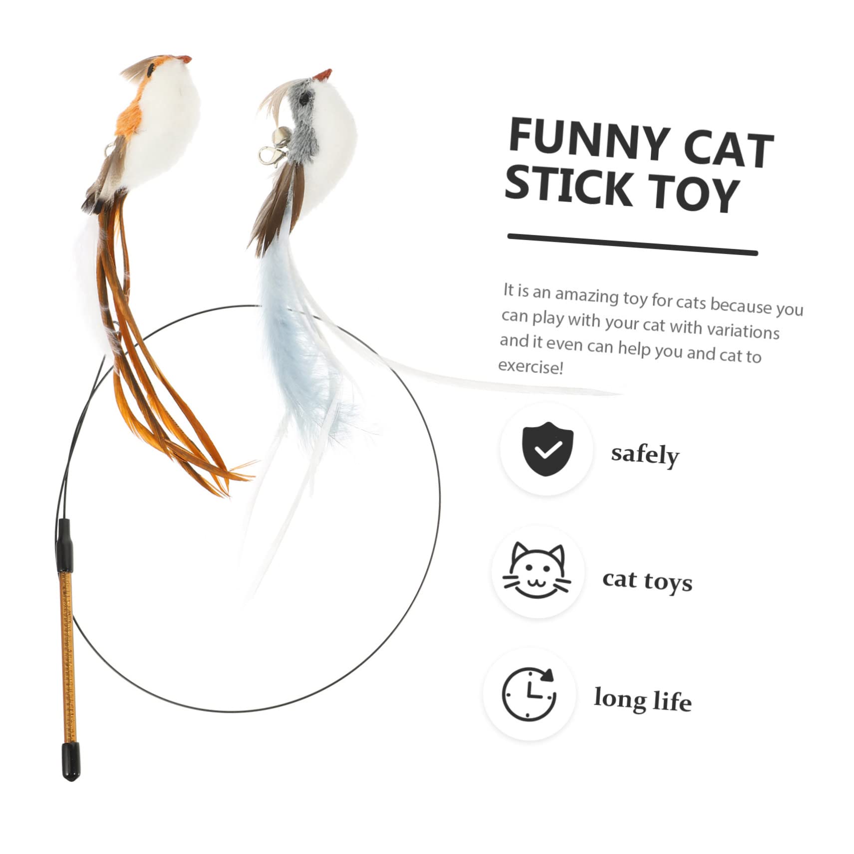 Kisangel 5sätze Katzenspielzeug Federn Interaktive Spielzeuge Für Katzen Teiliges Für Indoor-Spiel Inklusive Ersatzfedern Für Spielstab Leicht Und Langlebig Für Katzenaktivität
