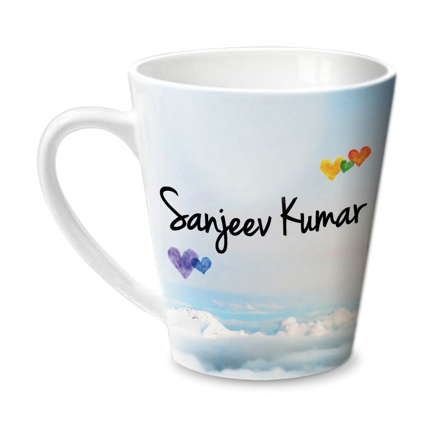 Hot Muggs® Simply Love You Sanjeev Kumar Conical Personalised Name Ceramic, 315ml, 1 Unit