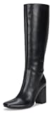 Knee High Boots for Women, Block Chuncky Heel, Squared Toe Long Boot, Inside Zipper Tall Boots
