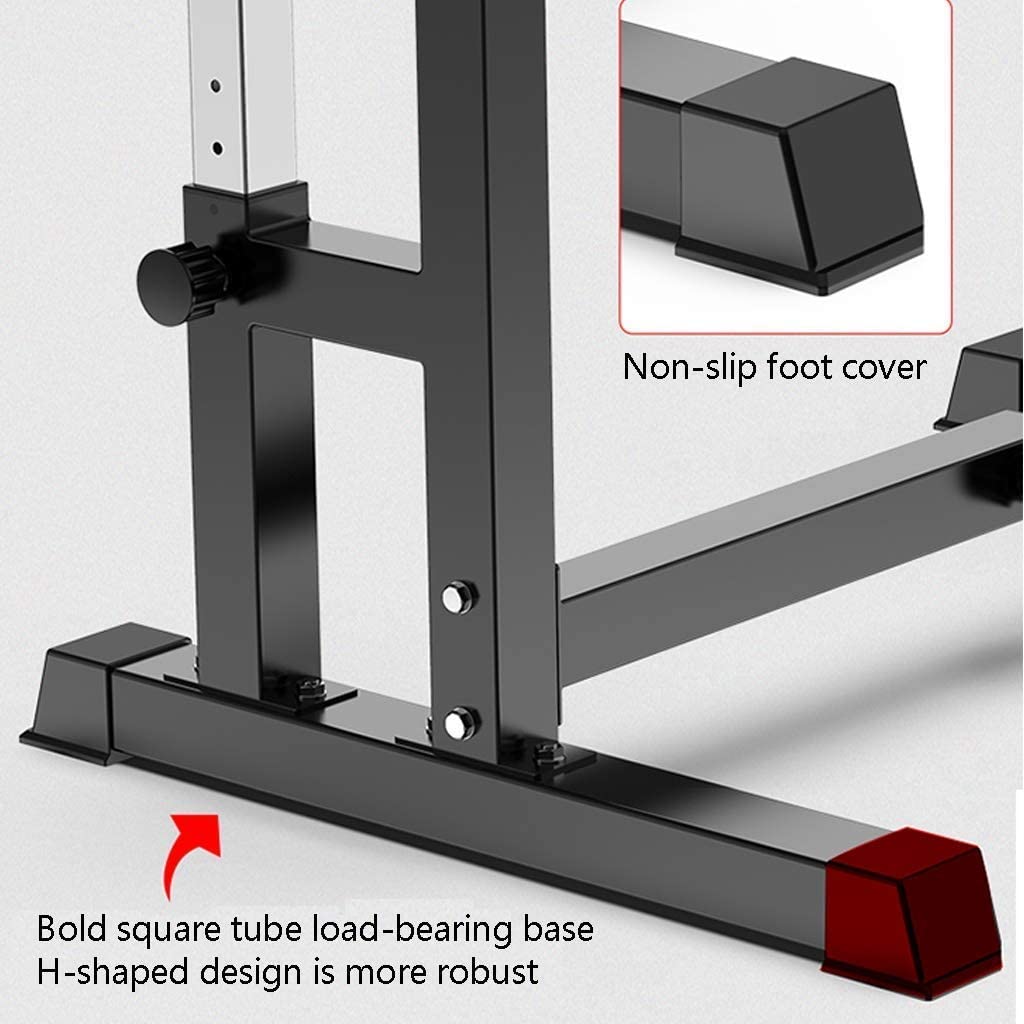 ERoomQ Barbell Rack Dip Stand Barbell Stand Weight Lifting Rack Gym Fitness Squat Rack Bench Press Rack Home Fitness Equipment Adjustable Multifunctional Integrated Gantry Squat Rack weig