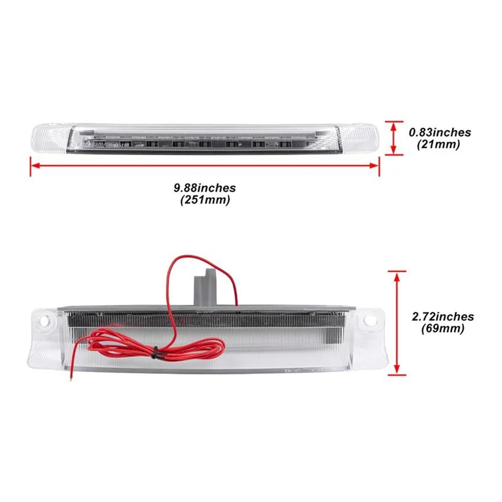 Terza Luce Freno 1x Led High-Mount Rosso Brillante Terza Luce Di Stop Bianca Luce Di Marcia Per Toyota Per Prius Per Hybrid 09-15 Per Prius CV 3rd Lampada Arresto