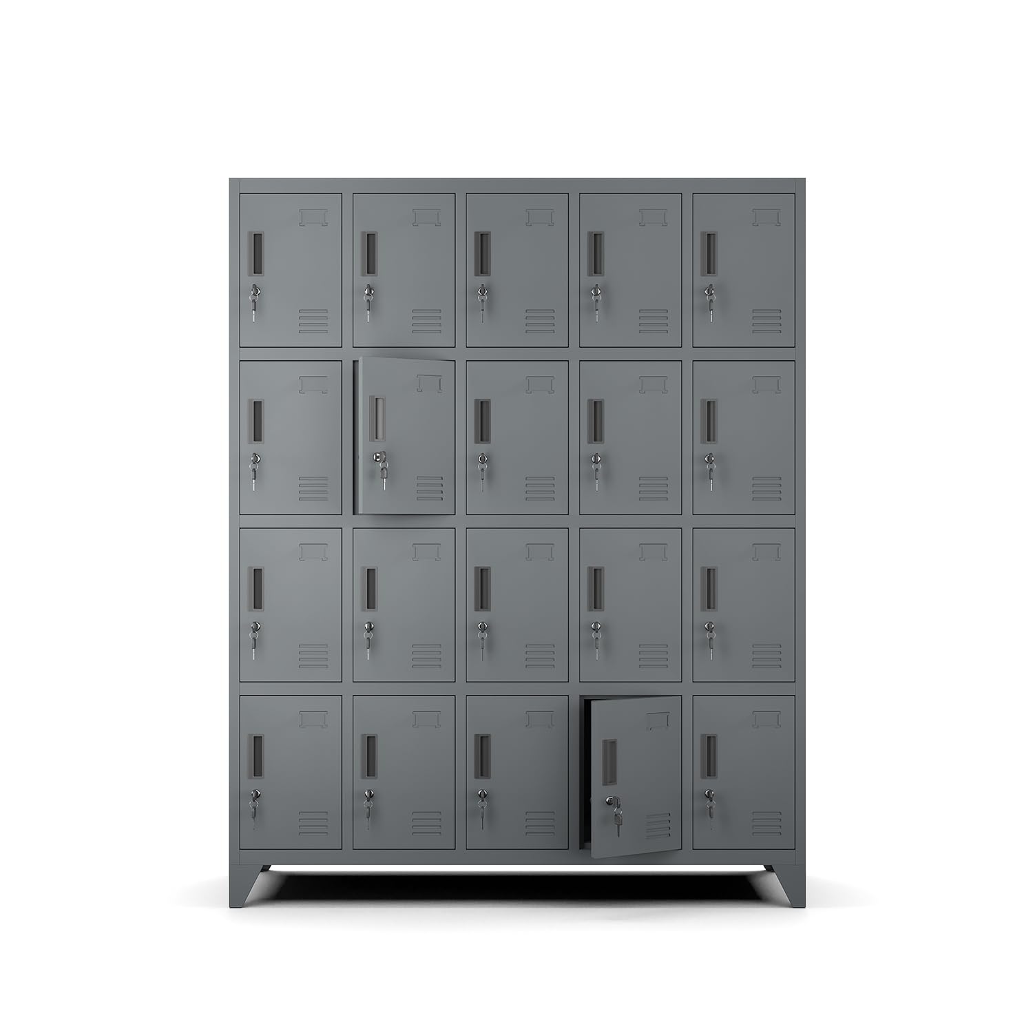 Murando Metallschrank Abschließbar 20 Spinde Umkleideschrank Werkstatt 172x136x45 cm Anthrazit