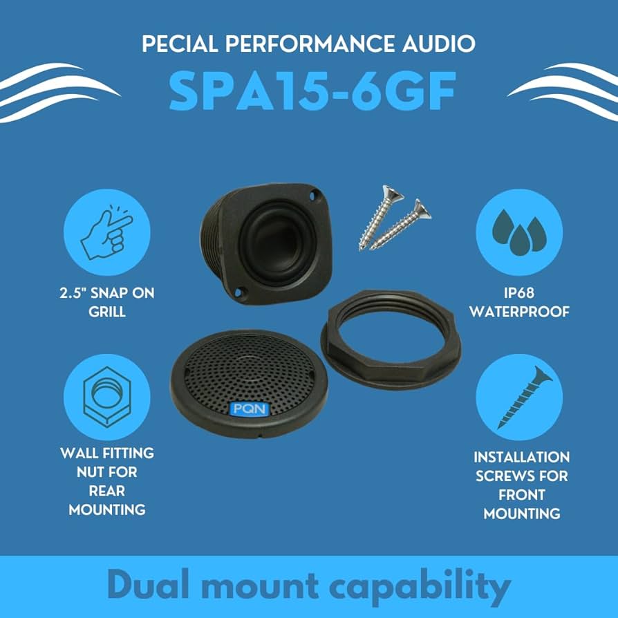 Amazon.co.jp: PQN オーディオ防水スピーカー スパ、ホットタブ