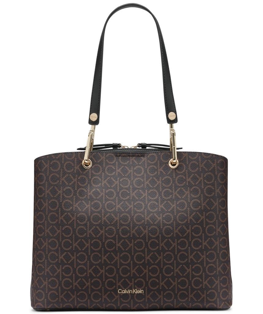 Cabas triple compartiment grenat Calvin Klein : rangement optimal et style chic
