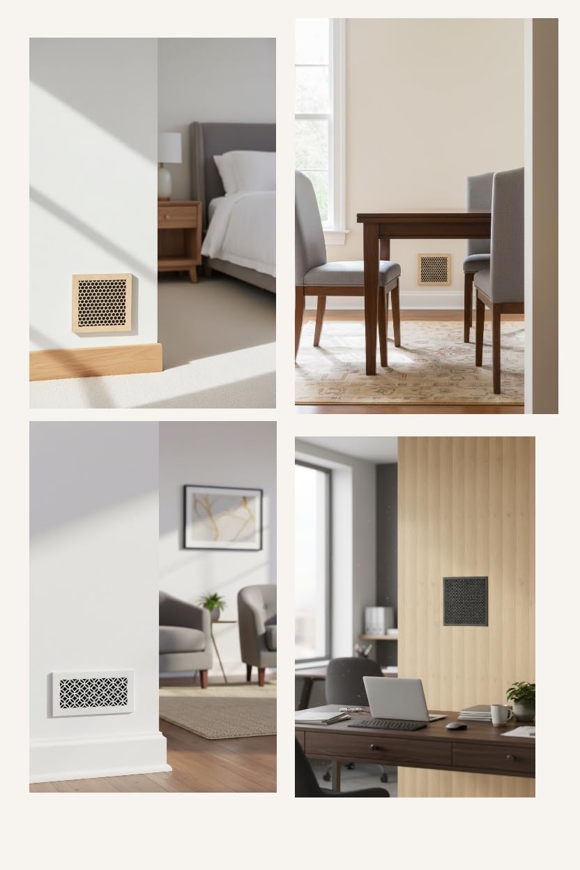 Vent Cover for Walls and Ceiling 1/4" Thick Lasered MDF Custom Sizes and Patterns Wall and Ceiling Register Ventilation Cover