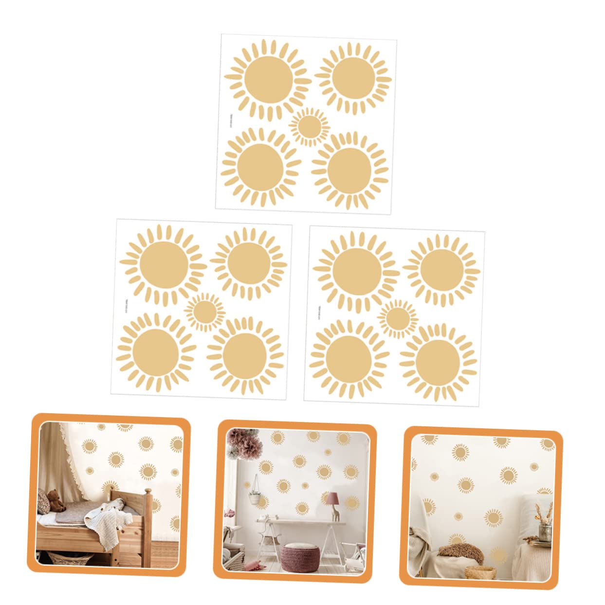 DOITOOL 15 Pz adesivo da parete sole Home decor pvc adesivo muro decorativo decorazioni di girasoli adesivi murali bohémien arredamento bohémien adesivi murali dei cartoni animati