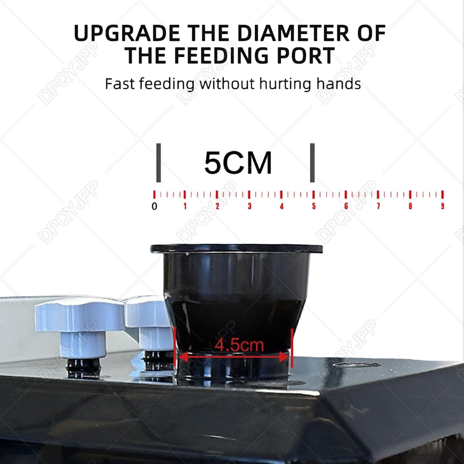 Trituratore elettrico per verdure con 3 lame da 1,5/1,8/2,3 mm, apertura di alimentazione da 5 cm, interruttore di sicurezza, a basso rumore, in acciaio inox, per germogli di aglio, peperoncino, uso