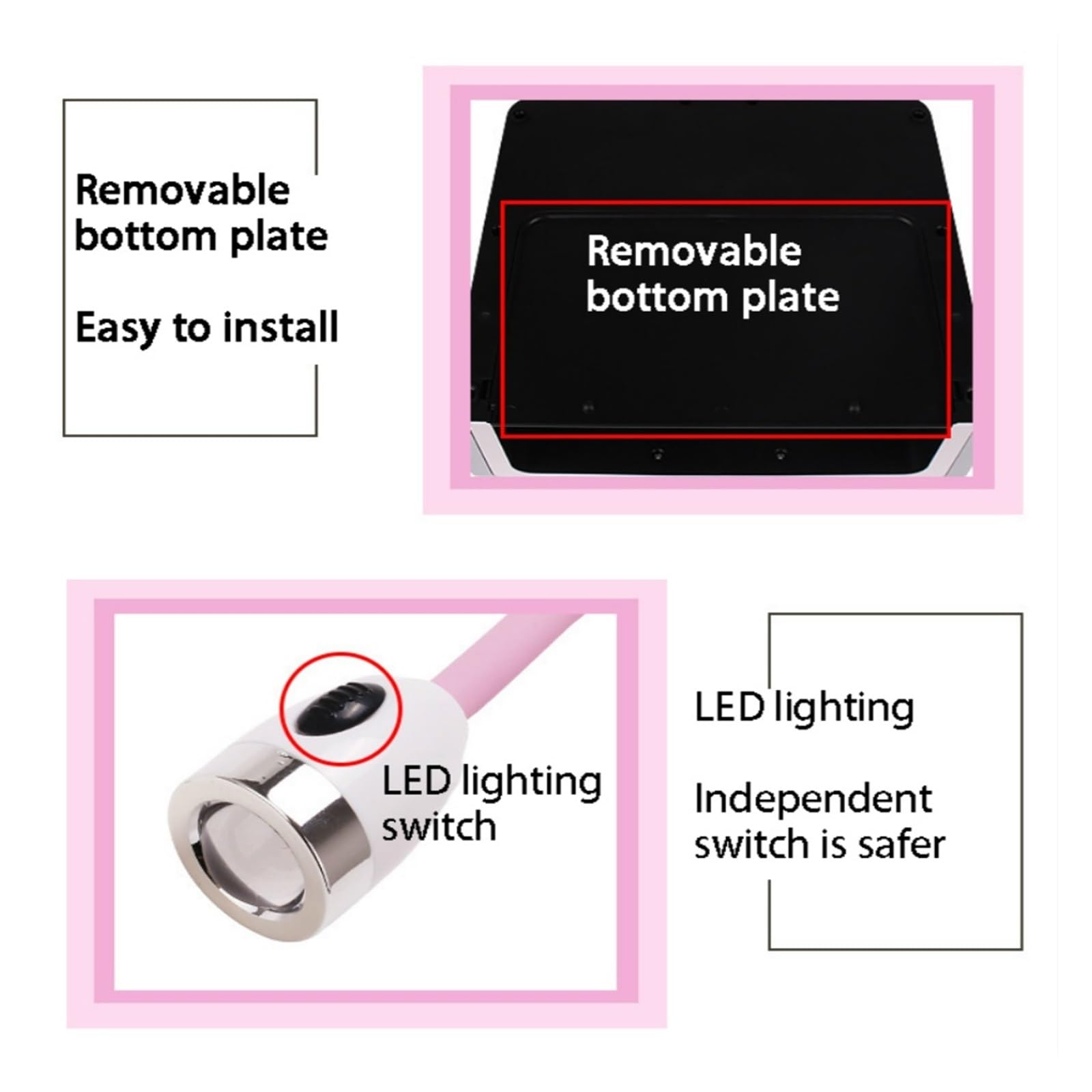 Aspirador Uñas Profesional, Lámpara Led UV de 108W for manicura, aspiradora 4 en 1, taladro for uñas, lámpara for manicura, máquina de manicura con colector de polvo for uñas Led
