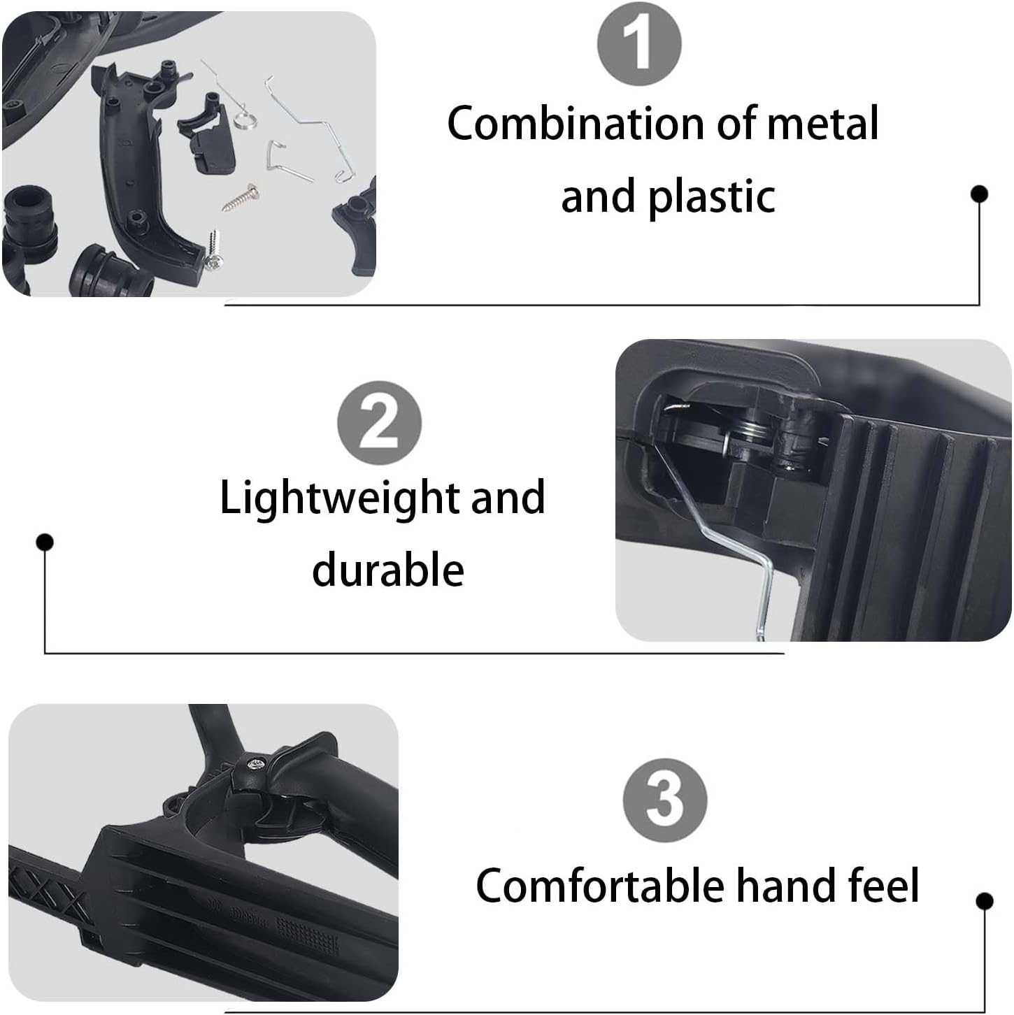 Handle Bar with Buffer Trigger Lock Spring Kit Compatible with MS170 MS180 017 018 Chainsaw Replaces 1130 791 4901