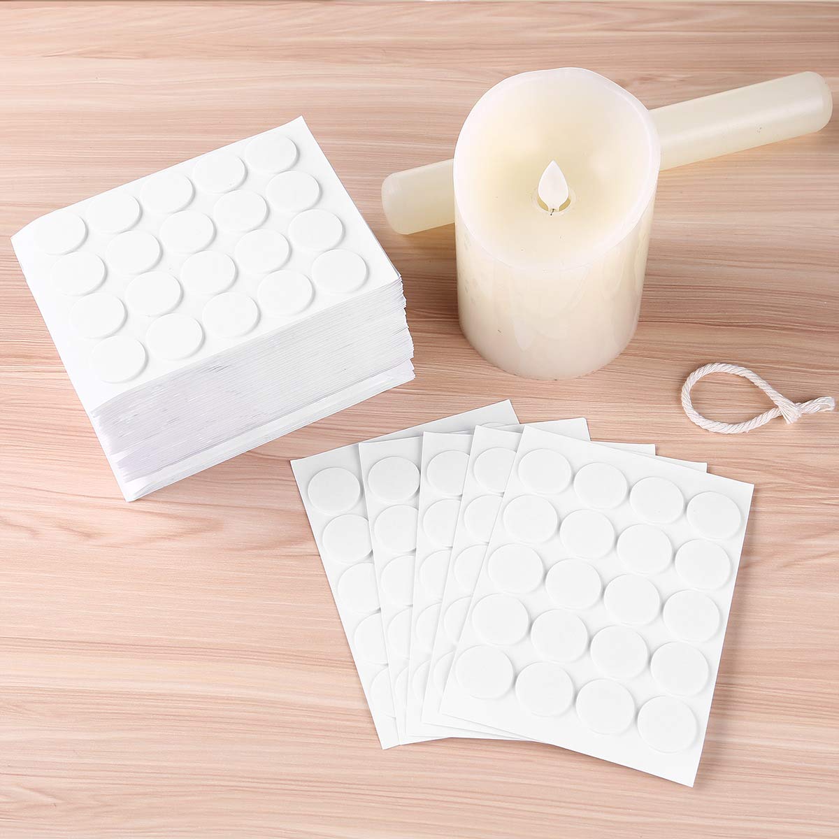 200 Autocollants Double Face Pour Mèches De Bougies - Résistants à La Chaleur DIY