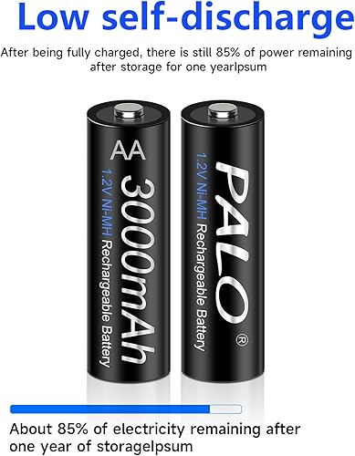 Miniatura 3 de Baterías recargables AA y AAA con cargador, paquete de 8 pilas AA de 3000 mAh con 8 pilas AAA de baja autodescarga Ni-MH de 1100 mAh con cargador de