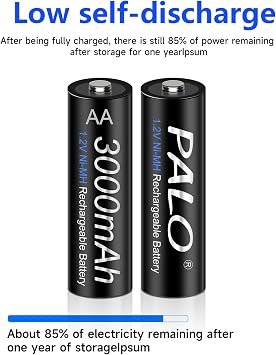 8 Pack AA and 8 Pack AAA Rechargeable Batteries Ni-MH Cell with Battery Storage Case