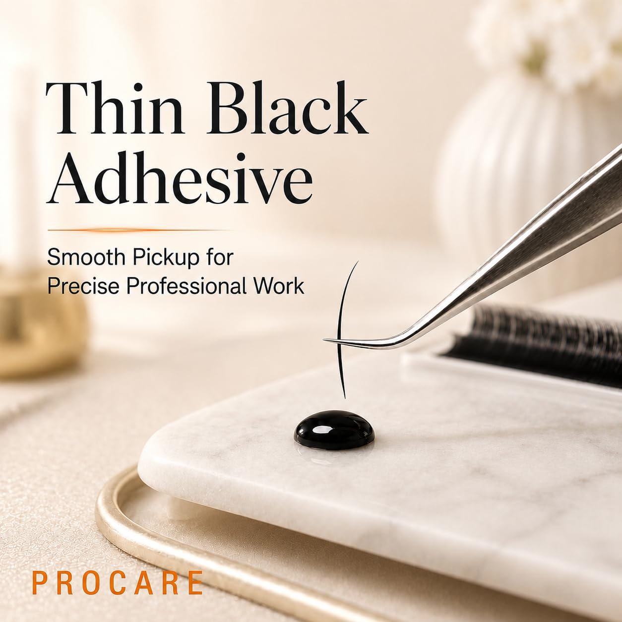 Forabeli Pegamento para extensiones de pestañas pelo a pelo extra fuerte Pro Care 5 ml | 1-2 segundos Tiempo de secado | Retención 8 semanas | Uso profesional | Adhesivo negro semipermanente