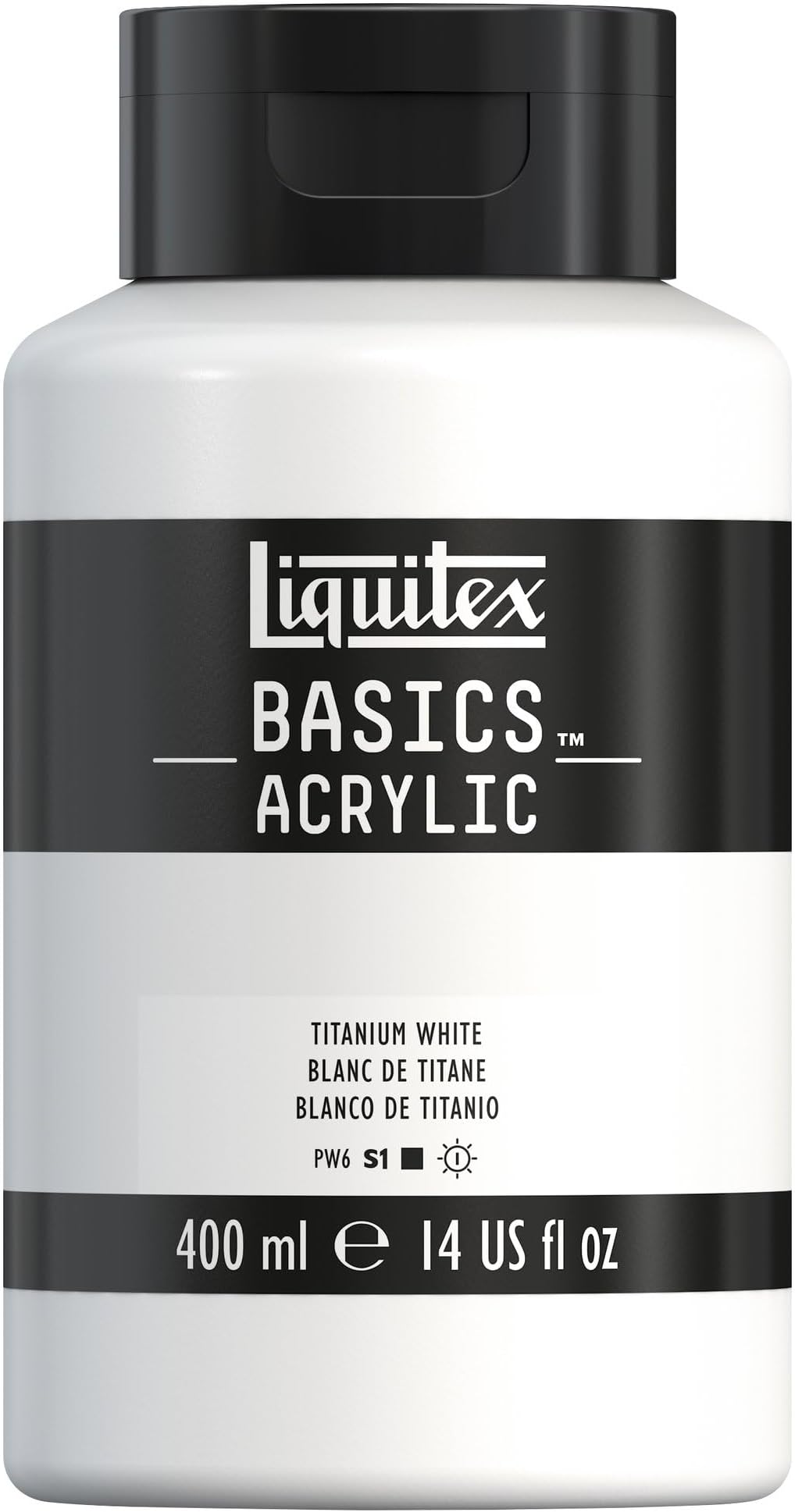 LIQUITEX Basics Acrylic Paint, Titanium White, 400 ml Bottle (8870337)