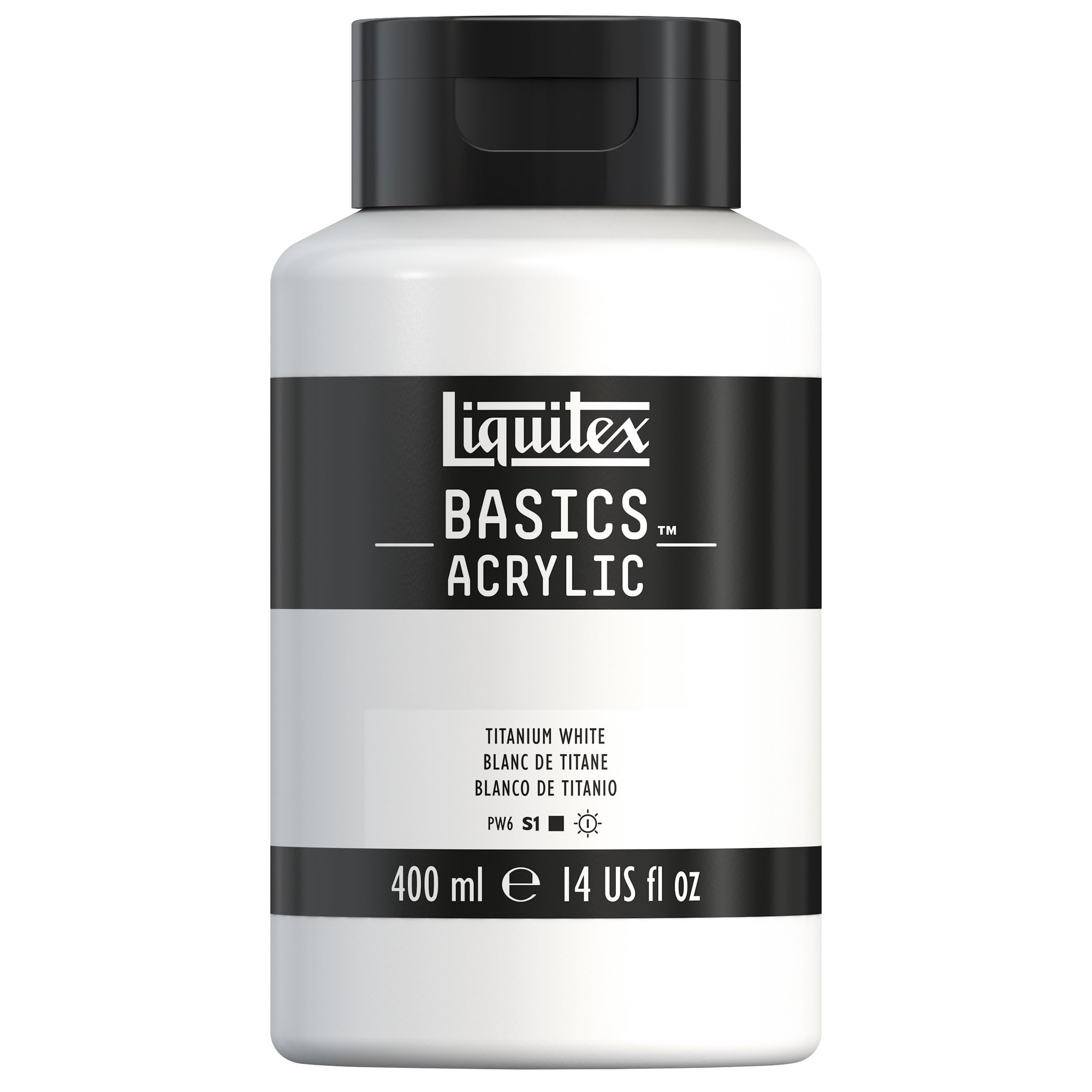 LIQUITEX Basics Acrylic Paint, Titanium White, 400 ml Bottle (8870337)