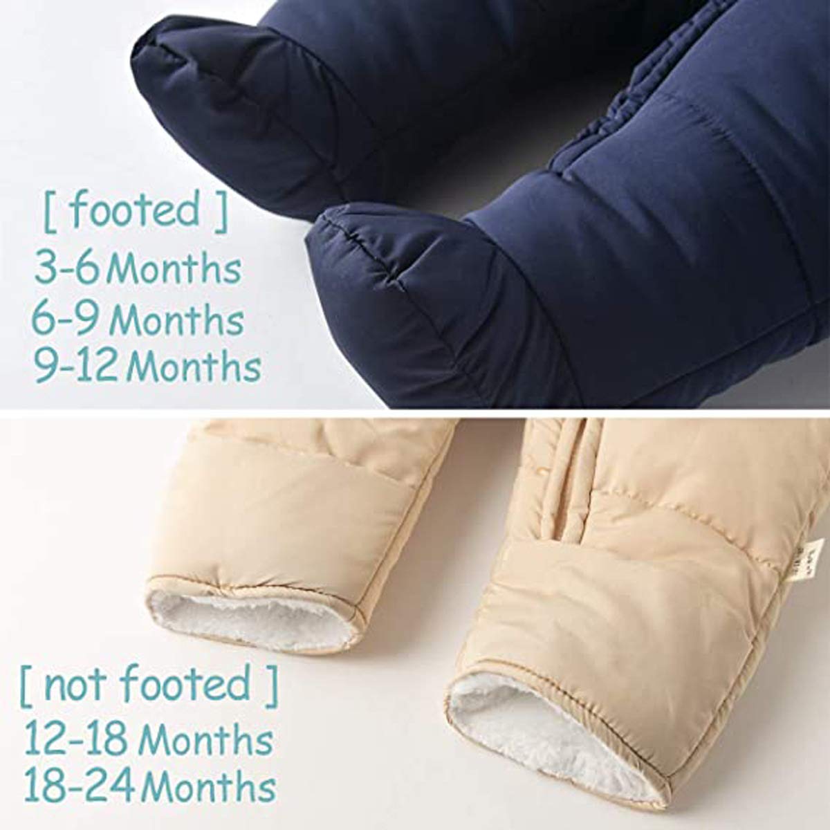 Tuta da neve per neonato da neonato Cappotto invernale termico con cerniera spessa Tuta con cappuccio antivento con cappuccio Capispalla con guanti