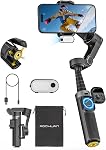AOCHUAN 360° Stabilisateur Gimbal pour la rotation de la pan iPhone, Vontrol à distance magnétique, 3-Axis Stabilisateur avec tige de rallonge de construction & Trépied ouvert d'un seul coup, 3-in-1 Téléphone pliable Gimbal pour Vlogging, Voyage