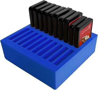 FEWINA Game Card Storage Holder for Nintendo Switch 2/OLED/Lite - 20 Slots Desktop Cartridge Organizer & Display Stand -Compact Switch Game Case Holder Accessory, Blue
