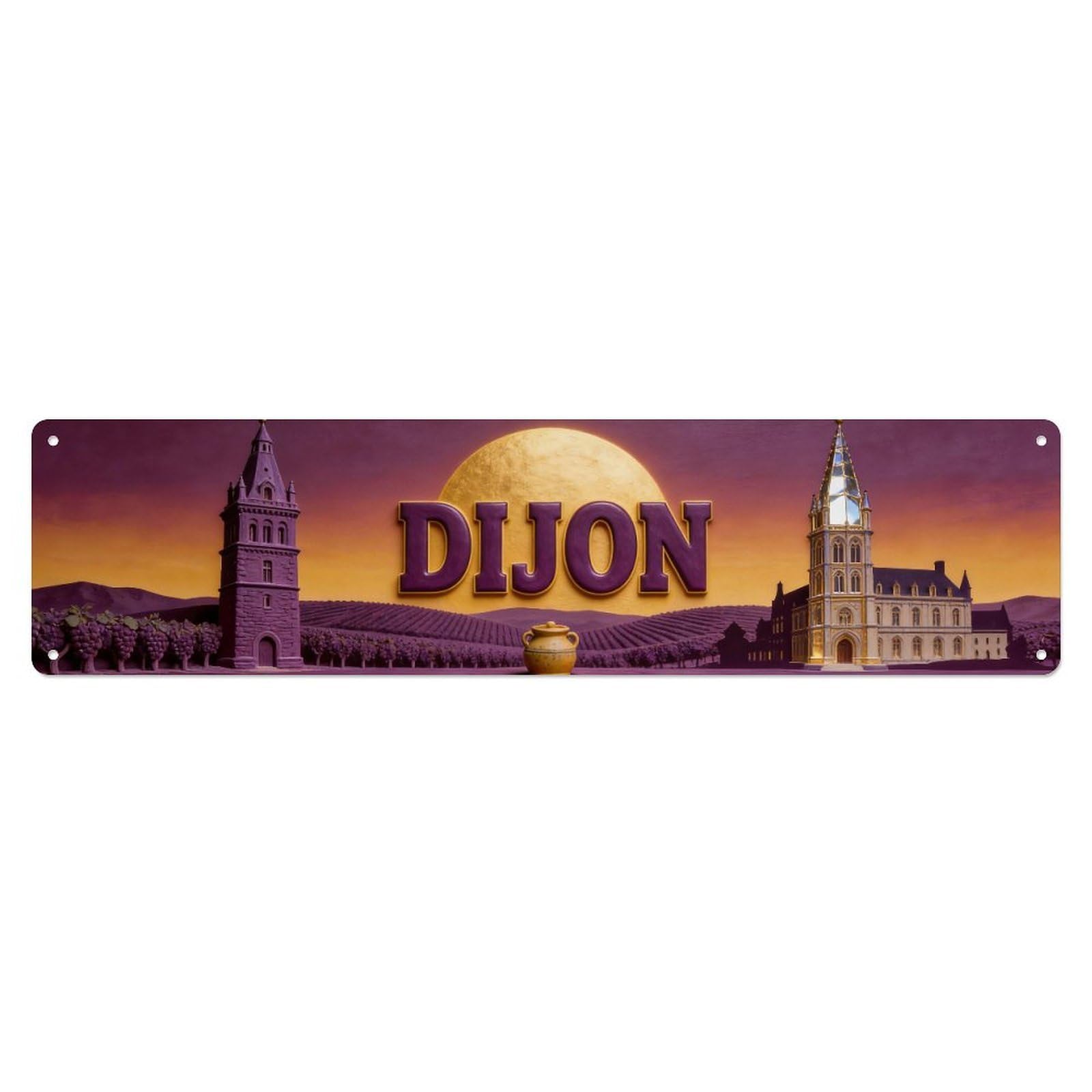 Metal Tin Sign Dijon France Vintage