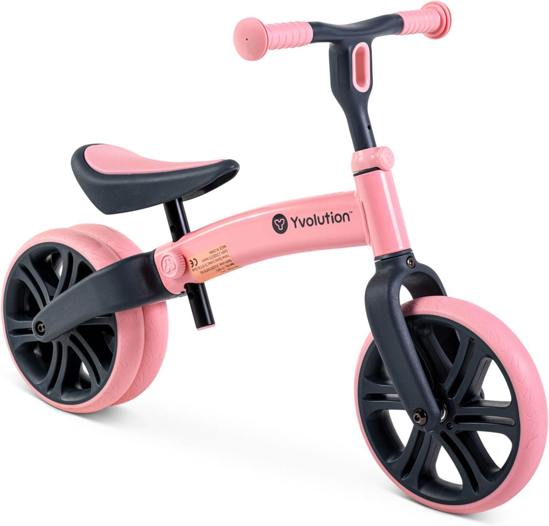 Velo Junior Balance Bike Pink โ Toddler Balance Bike for Ages 1.5โ3 | Adjustable Seat & Handlebar, Dual Rear Wheel to Single Mode Conversion (YT16P2)