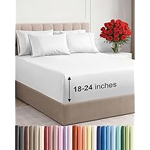 Extra Deep Queen Sheet Set - 6 Piece Breathable and Cooling Sheets - Hotel Luxury Bed Sheets Set - Easy & Secure Fit - Soft, Wrinkle Free and Comfy Sheets Set - White Sheet Set with Extra Deep Pockets