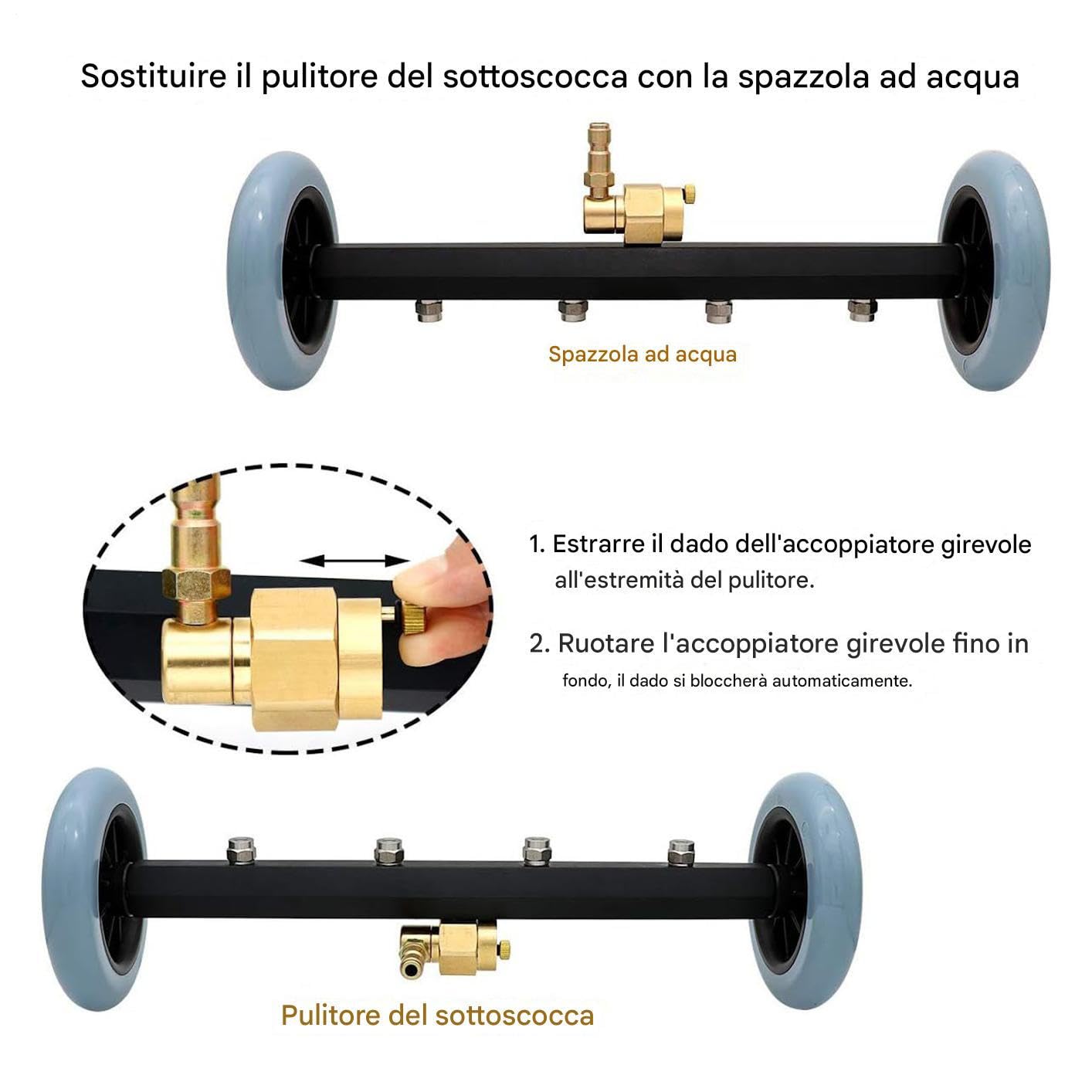 Pulitore Sottoscocca,Accessorio per Idropulitrice Sottoscocca da 40Cm | Spruzzatore Potente - Autolavaggio Garage Veicoli Esterni Autocarri