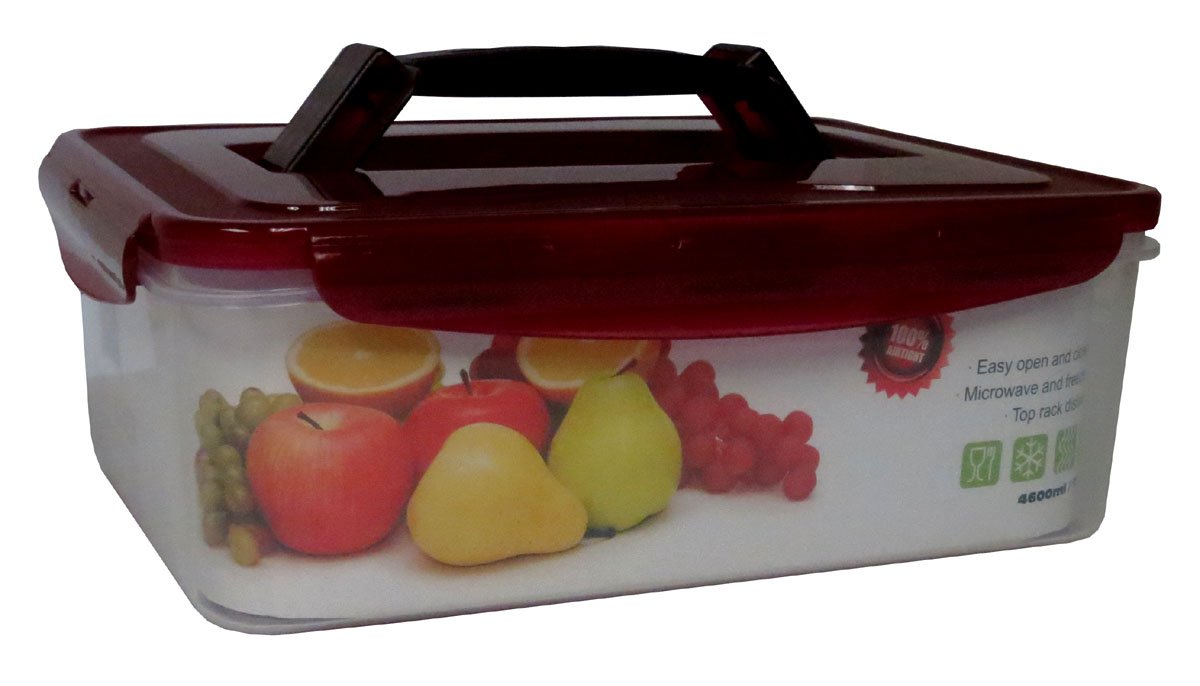 VMI HousewaresEasy Lock Food Storage, Rectangle, 156-Ounce, Red