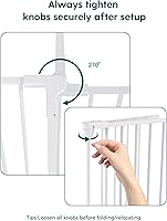 Vista 3 de Extensión de puerta de bebé para valla de hierro extra ancha Babelio, color blanco