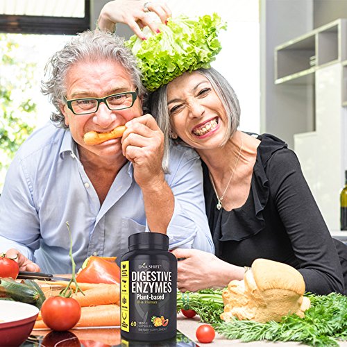 Dna Shift Digestive Enzymes 18-In-1 Natural Proteolytic Enzyme Supplement With Protease, Amylase & Lipase - Better Gluten & Lactose Digestion - May Ease Bloating, Constipation And Gas Relief #TOP5