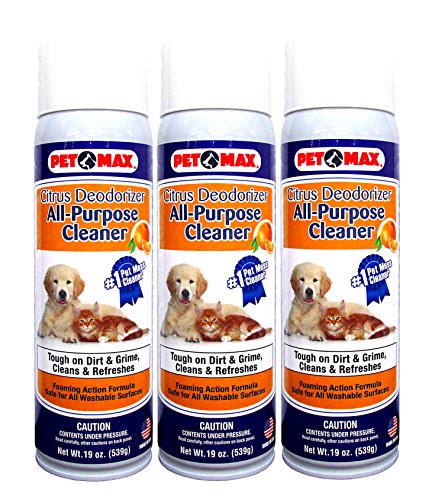 Pet Max Citrus Deodorizer All-Purpose Pet Mess Cleaner (Three 19oz Units)