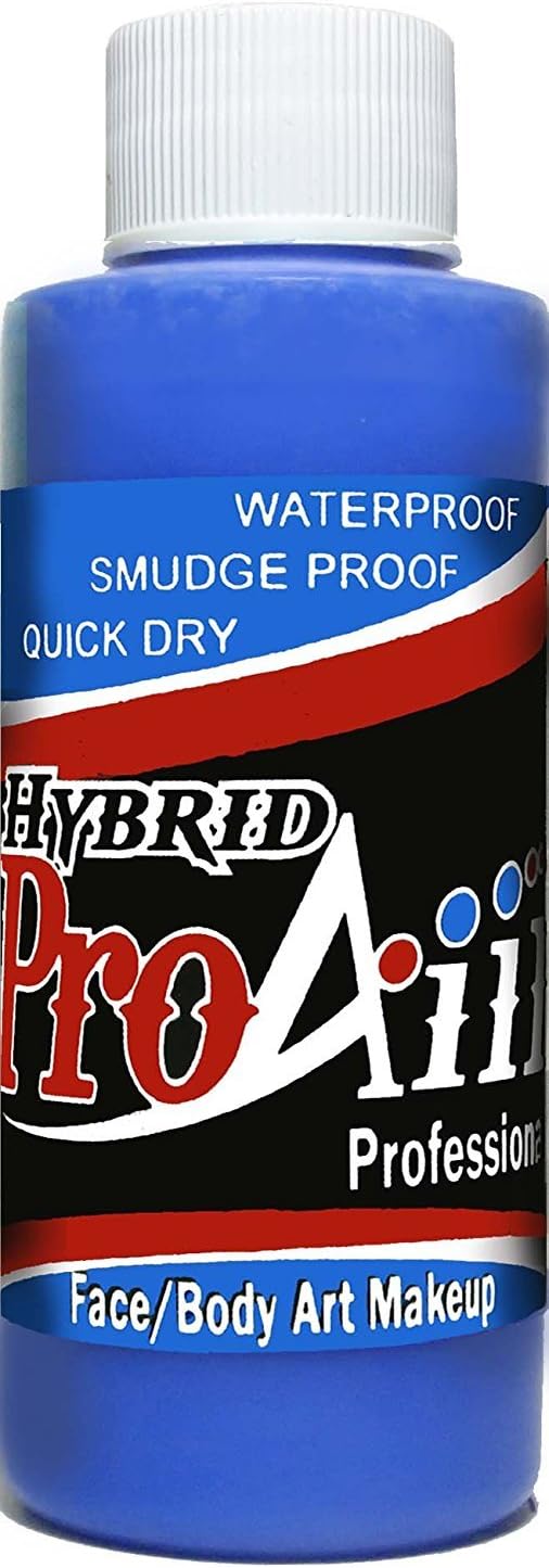 ProAiir Waterproof Hybrid Face and Body Art Paint (2.1oz (60ml), Blue Screen)