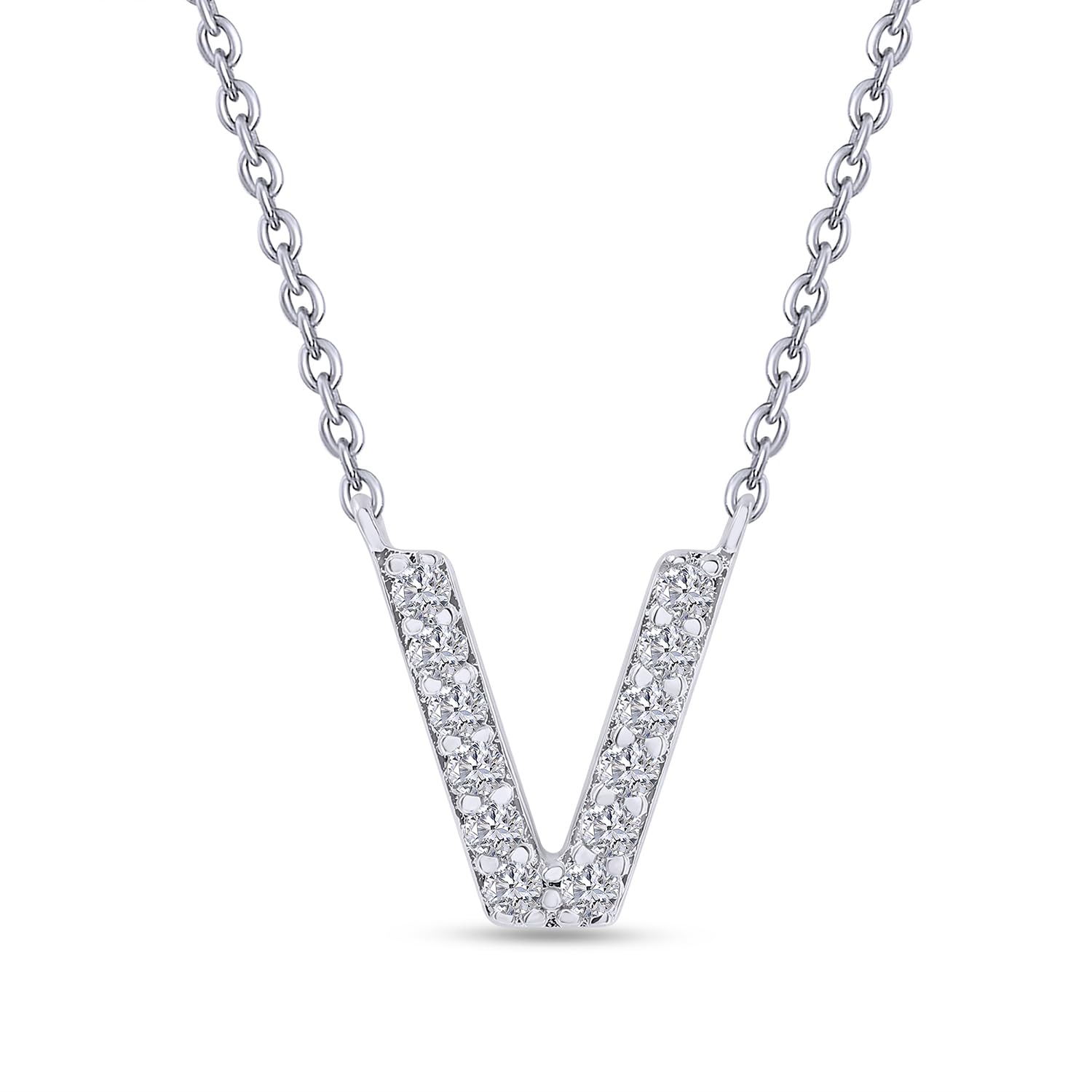 18K Gold Plated Initial Necklace | Moissanite Diamond Alphabet Necklace | Dainty Necklaces for Her | Letter A-Z Pendant Necklace |18" + 2" Adjustable Chain