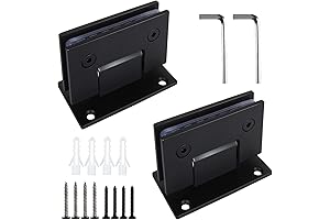 Black 90 Degree Glass Shower Hinges for 3/8” to 1/2” Glass