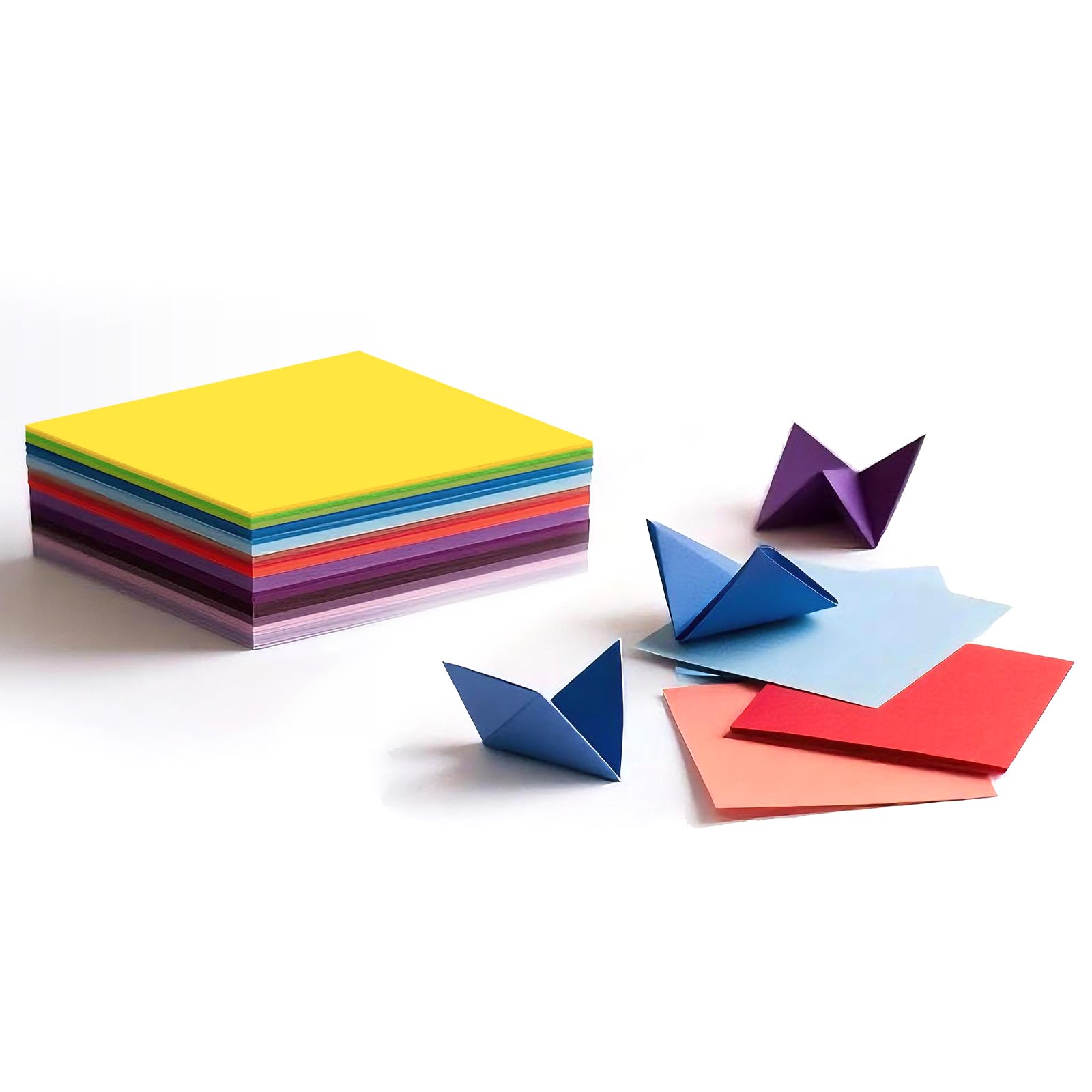 ddckj Origami Papier 10x10 cm 240 Blatt in 20 Farben Faltpapier Doppelseitig Farbe Quadratisch Buntes Papier 70 g/m² für DIY Schule Kunst Bastelprojekte