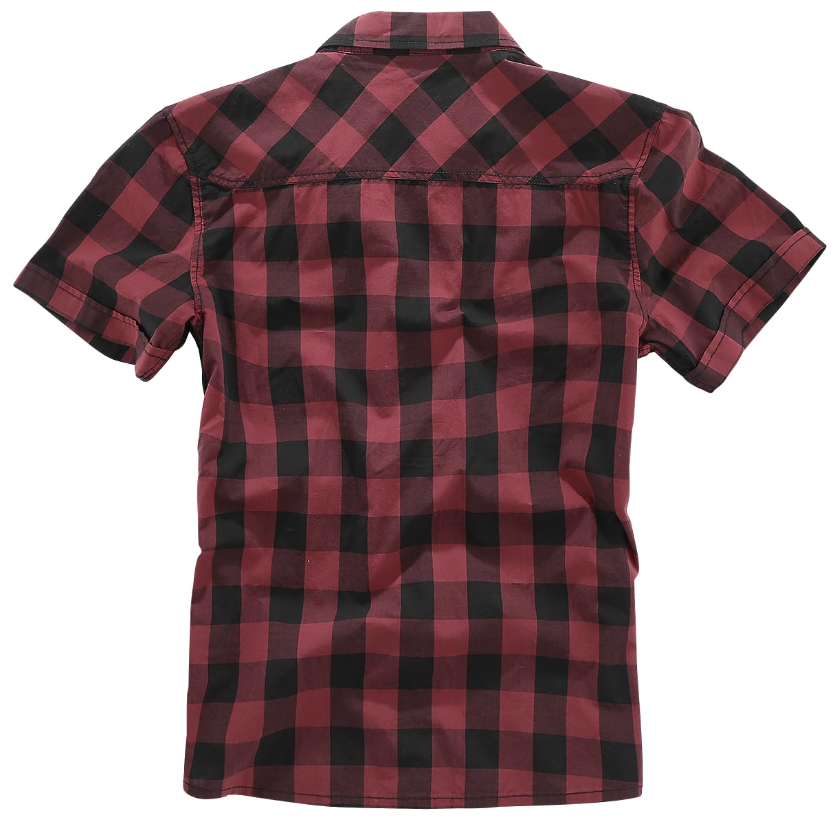 Brandit Roadstar Uomo Camicia Maniche Corte nero/rosso Regular