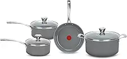 Jogo de Panelas Tefal Ceramic Vitality 4 Peças com Base de Indução, Cabos de Aço Inox, Revestimento Cerâmico e Tecnologia Thermo-Sinal®