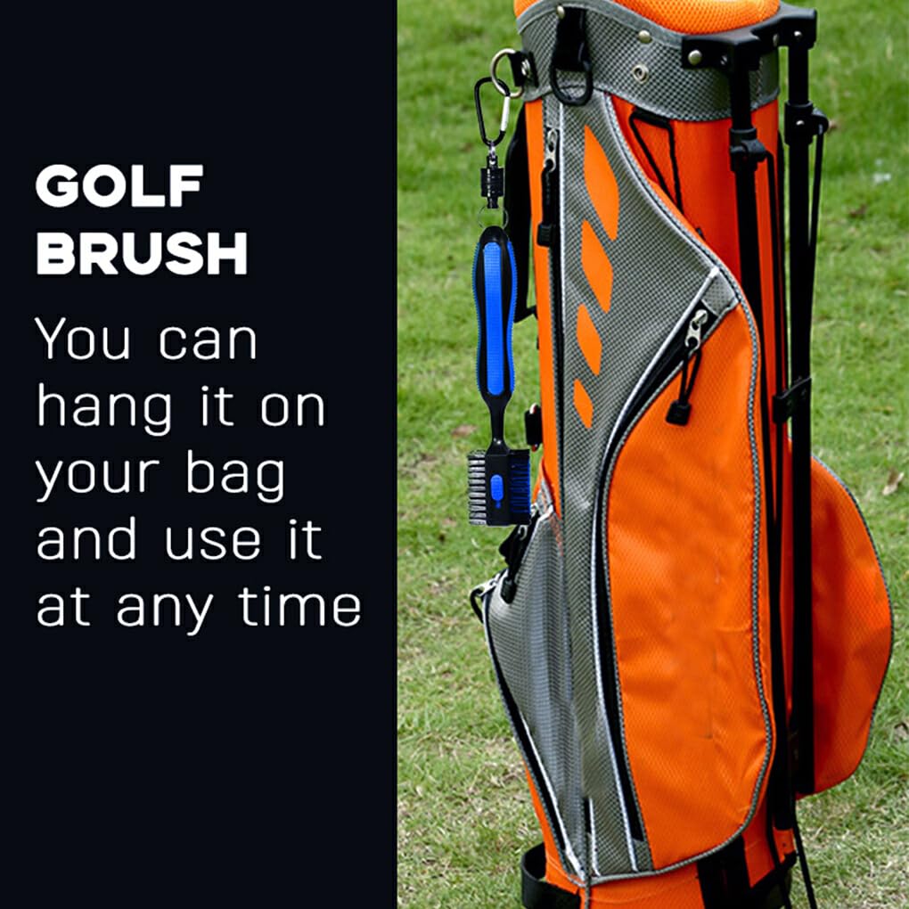 BEALIFE Cepillo de Limpieza de Palos de Golf, Herramienta de Mantenimiento de Manchas de Eje de Golf Reutilizable portátil Antideslizante con Punta de Ranura para Deportes al Aire Libre, Genial