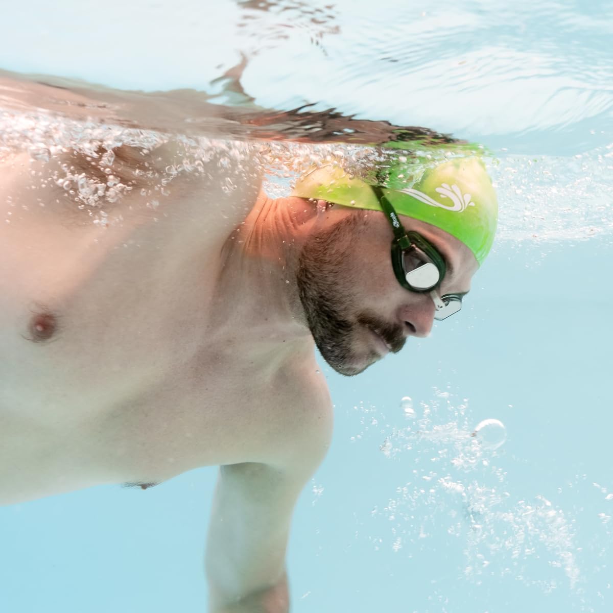 Soaked Silicone Swim Hat (Green) - Image 3