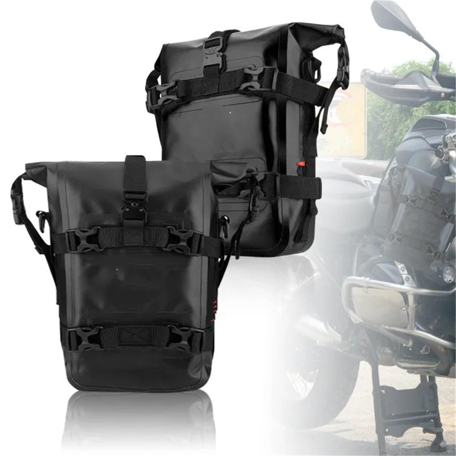 Borsa Moto Borsa Per Paraurti Moto 2 Pezzi Impermeabile 5L-8L Telaio Laterale Barra Protezione Portaoggetti Universale Strumenti Selle Motos Bagagli | Y
