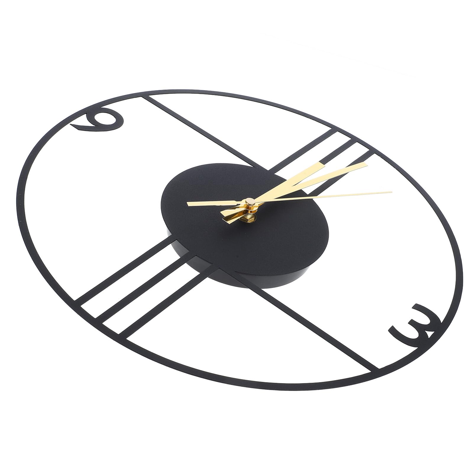 Horloge Murale Vintage Précise en Fer Noir Sans Tic-Tac pour Salon