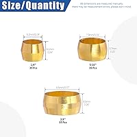 Vista 2 de Glarks 105 casquillos de compresión de latón OD de 1/4 pulgadas, 5/16 pulgadas, 3/8 pulgadas, kit surtido de accesorios de compresión de latón de 3